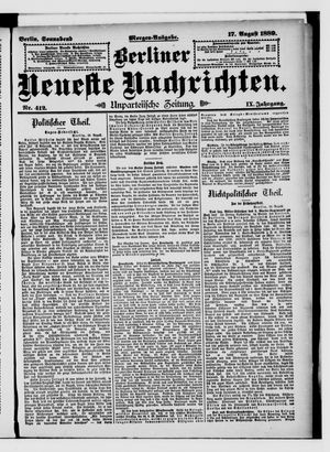 Berliner Neueste Nachrichten vom 17.08.1889
