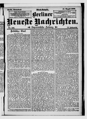 Berliner Neueste Nachrichten on Aug 17, 1889