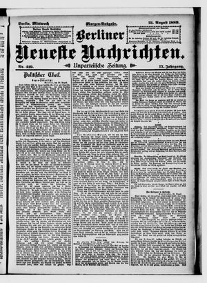 Berliner Neueste Nachrichten vom 21.08.1889