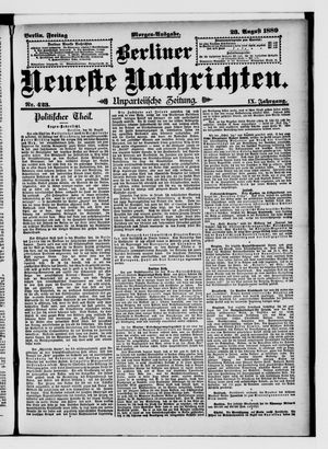 Berliner Neueste Nachrichten on Aug 23, 1889