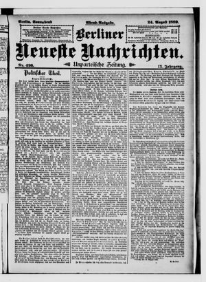Berliner Neueste Nachrichten vom 24.08.1889