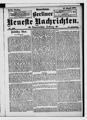 Berliner Neueste Nachrichten vom 27.08.1889