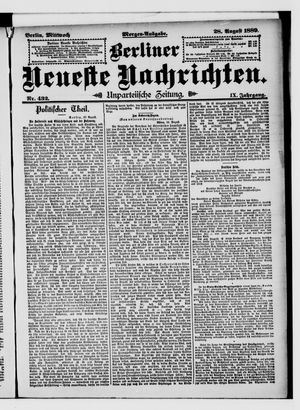 Berliner Neueste Nachrichten vom 28.08.1889