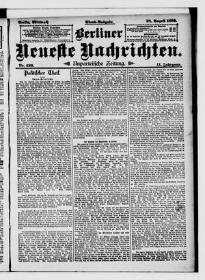 Berliner Neueste Nachrichten vom 28.08.1889