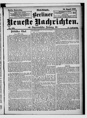 Berliner Neueste Nachrichten vom 29.08.1889
