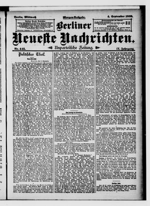 Berliner Neueste Nachrichten vom 04.09.1889