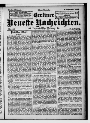 Berliner Neueste Nachrichten vom 04.09.1889
