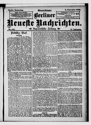 Berliner Neueste Nachrichten vom 05.09.1889