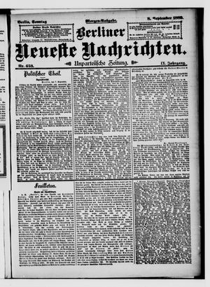Berliner Neueste Nachrichten vom 08.09.1889