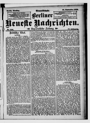 Berliner Neueste Nachrichten vom 10.09.1889