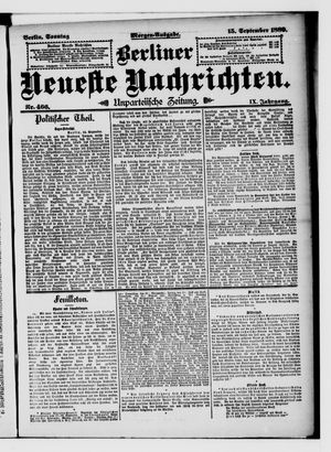 Berliner Neueste Nachrichten vom 15.09.1889