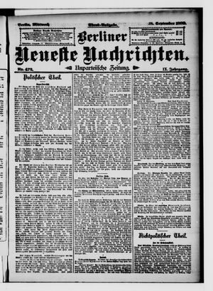 Berliner Neueste Nachrichten vom 18.09.1889