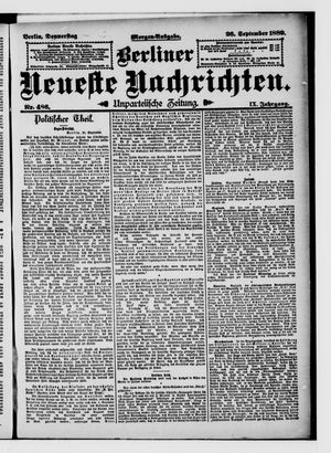 Berliner Neueste Nachrichten vom 26.09.1889