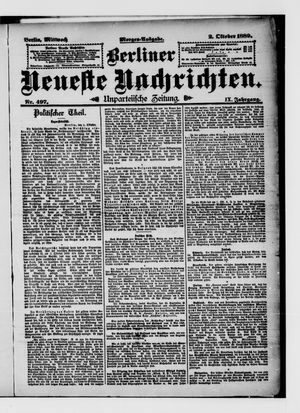 Berliner Neueste Nachrichten vom 02.10.1889