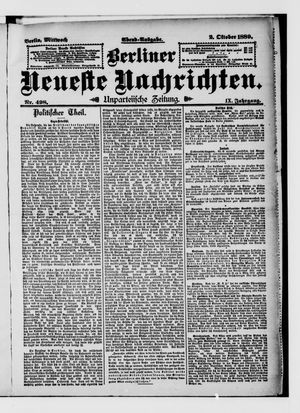 Berliner Neueste Nachrichten vom 02.10.1889