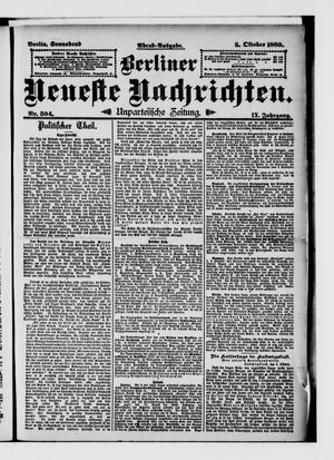 Berliner Neueste Nachrichten vom 05.10.1889