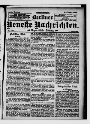Berliner Neueste Nachrichten vom 06.10.1889