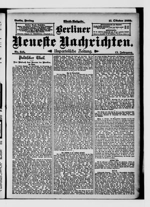 Berliner Neueste Nachrichten vom 11.10.1889