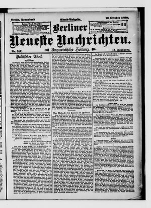 Berliner Neueste Nachrichten vom 12.10.1889