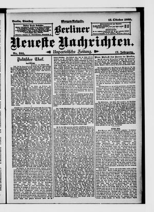 Berliner Neueste Nachrichten vom 15.10.1889