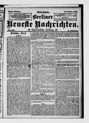 Berliner Neueste Nachrichten vom 15.10.1889
