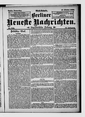 Berliner Neueste Nachrichten vom 17.10.1889