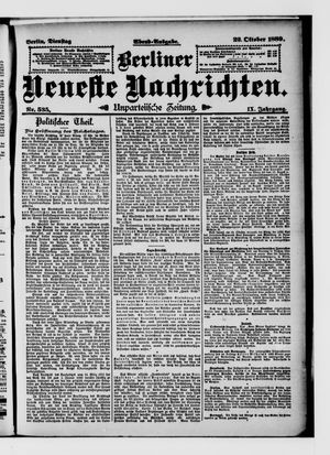 Berliner Neueste Nachrichten vom 22.10.1889