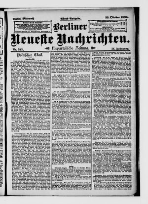 Berliner Neueste Nachrichten on Oct 23, 1889