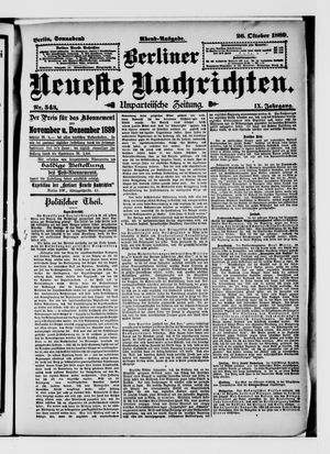 Berliner Neueste Nachrichten on Oct 26, 1889