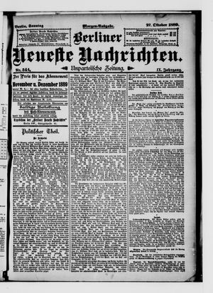 Berliner Neueste Nachrichten vom 27.10.1889