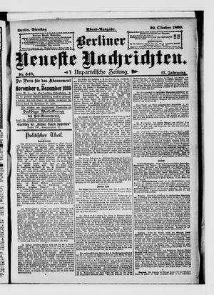 Berliner Neueste Nachrichten vom 29.10.1889