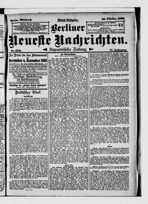 Berliner Neueste Nachrichten vom 30.10.1889