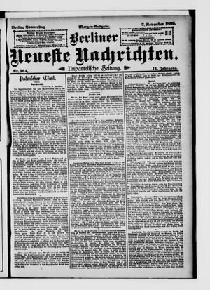 Berliner Neueste Nachrichten vom 07.11.1889