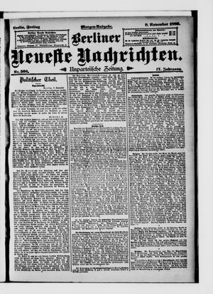 Berliner Neueste Nachrichten vom 08.11.1889