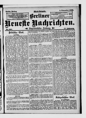Berliner Neueste Nachrichten vom 08.11.1889