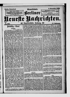 Berliner Neueste Nachrichten vom 09.11.1889