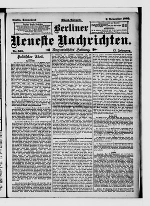 Berliner Neueste Nachrichten vom 09.11.1889