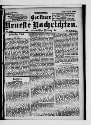Berliner Neueste Nachrichten vom 18.11.1889