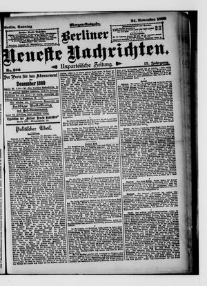 Berliner Neueste Nachrichten vom 24.11.1889