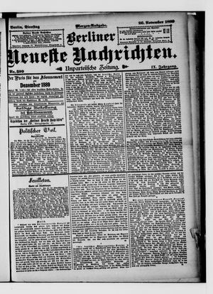 Berliner Neueste Nachrichten vom 26.11.1889