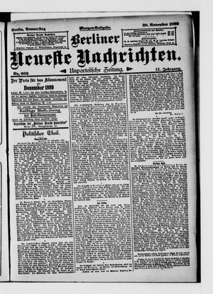 Berliner Neueste Nachrichten vom 28.11.1889