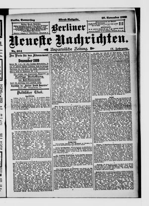 Berliner Neueste Nachrichten vom 28.11.1889