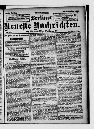 Berliner Neueste Nachrichten vom 29.11.1889