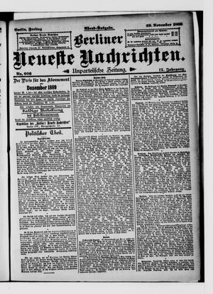 Berliner Neueste Nachrichten vom 29.11.1889