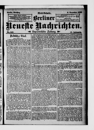 Berliner Neueste Nachrichten vom 03.12.1889
