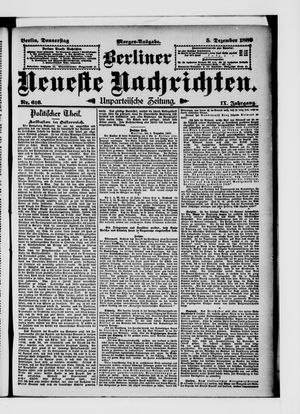 Berliner Neueste Nachrichten vom 05.12.1889