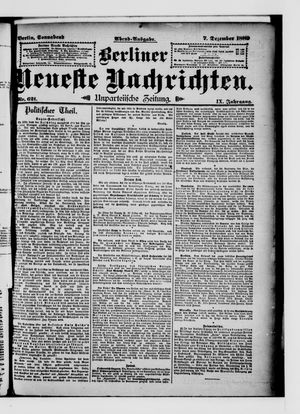 Berliner Neueste Nachrichten vom 07.12.1889