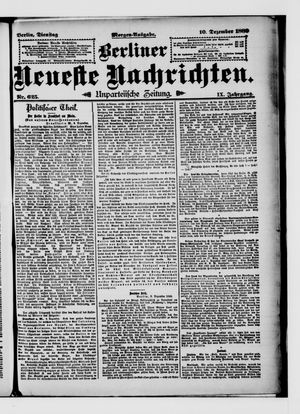 Berliner Neueste Nachrichten vom 10.12.1889