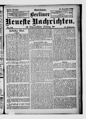 Berliner Neueste Nachrichten vom 10.12.1889