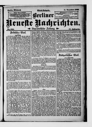 Berliner Neueste Nachrichten vom 11.12.1889